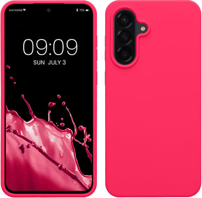 kwmobile telefoonhoesje geschikt voor Samsung Galaxy A56 5G - Hoesje met siliconen coating - Smartphone case in neon roze