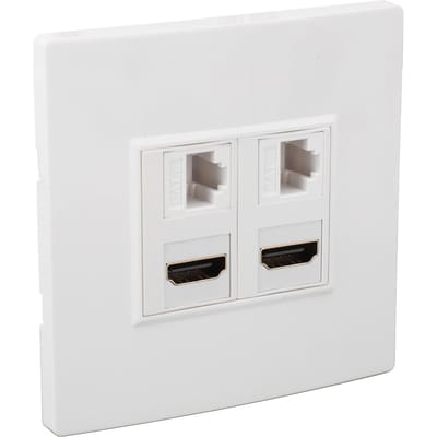 Cat6 HD Multimedia Interface Wandplaat Gigabit 4K HD Kabel 4-Poorts Ethernet Wandplaat voor Computers TV's Harde Schijven