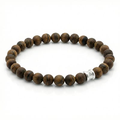 STEEL & BARNETT - Kralenarmband Heren - Essential - Tijgeroog - Maat S