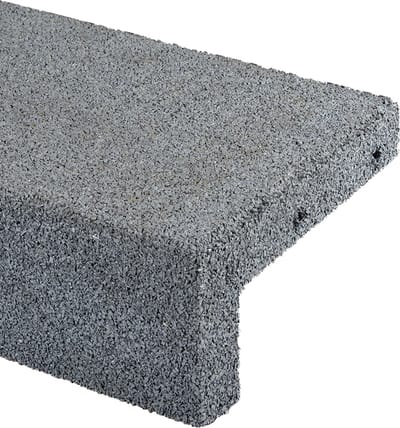 Rubbermagazijn - Opsluitband L-vorm grijs - 100x25x12,5x5cm - Gazonomranding - Gerecycled rubber - Beschermrand