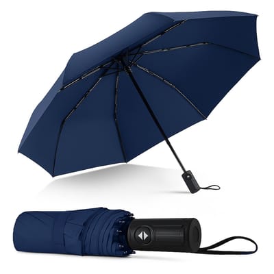 BOTC Stormparaplu Opvouwbaar met Beschermhoes - UV-bescherming - 100CM - Starry sky - Grote Paraplu - Automatisch Uitklapbaar - Blauw
