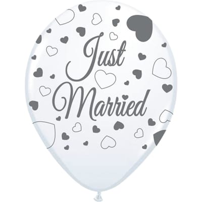 Folat - Ballonnen Just Married hartjes