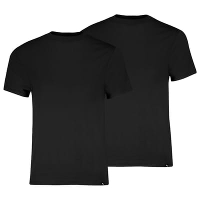 Puma 2-pack heren basic ondershirts - V-hals - Slim Fit heren T-shirt katoen - Zwart / XXL