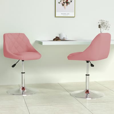vidaXL Eetkamerstoelen draaibaar 2 st fluweel roze
