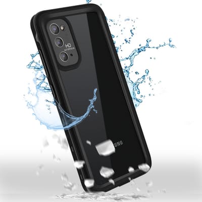 Redpepper, Hoesje Geschikt voor Samsung Galaxy S20 Waterdicht met Schermbescherming, Zwart