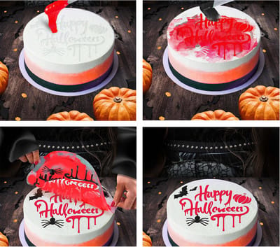 Fiestas Guirca - PME happpy Halloween cake stencil - 25 cm - Halloween - Halloween Decoratie - Halloween Versiering