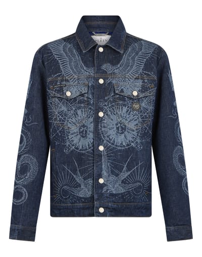 Denim Trucker Jacket Jacquard Monogram