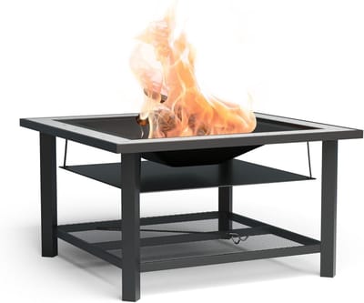 3-in-1 Vuurkorf Tuinbarbecue en Tafel met Terrazzo Bovenblad