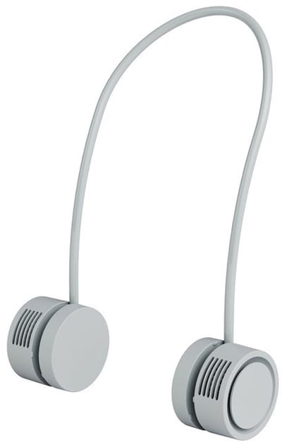 Ventilator voor om de nek, draagbare ventilator zonder bladen, opvouwbare oplaadbare ventilator van 4000 mAh, 3 windsnelheden, krachtige koeling, handsfree USB-ventilator voor persoonlijk gebruik, unisex (grijs).