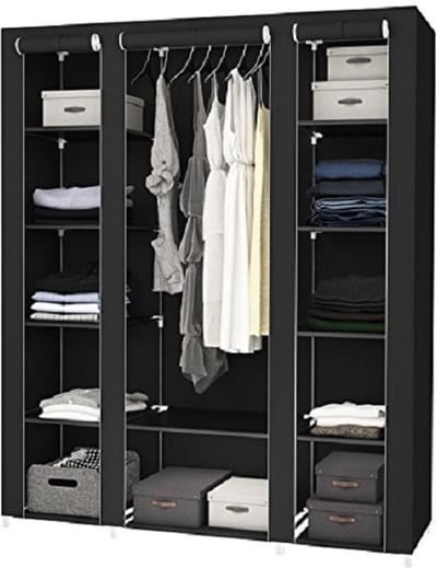 Bobbel Home - Opvouwbare Garderobe Kast - Met Kleding Ophangrail - 12 Opslag Planken