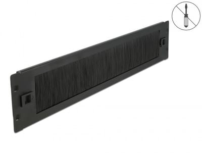 Delock 19″ Cable Management Brush Strip tool free 2U black