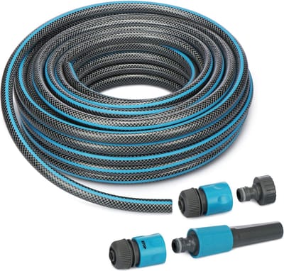 4-delige Tuinslangenset met 20m Waterslang en Accessoires voor Effectieve Besproeiing