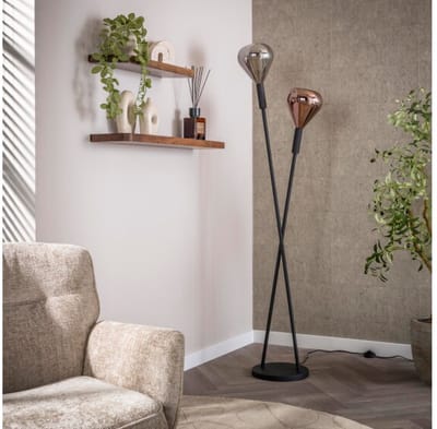 Vloerlamp 2L Wings - Zwart