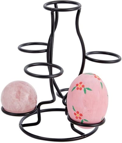 Kristallen Bol Houder, 7 Eieren Display Stand Zwart IJzer Multi-Sfeer Display Houder voor Kristallen Bol Sfeer Sfeer Sfeer Thuis Kantoor Decor Ornament, 12 x 10.5 x 14.2cm