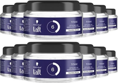 Taft - Titane Styling Gel - Haargel - Voordeelverpakking 12 x 250 ml