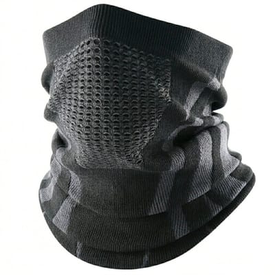 Zwart grijze nek warmer unisex gebreide hals warmer ademend winter sjaal gezicht bedekking outdoor wandelen fietsen skiën motor nek gaiter