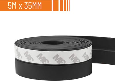 Simple Fix Tochtstrip Deuren - 5m x 3,5cm - Zwart - Tochtstopper voor Deur en Raam - Zelfklevende 3M-plaklaag - Isolerend - Tochtband