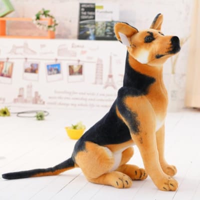Grote Knuffelhond Realistische Duitse Herder Knuffeldier Zacht Pluizig Groot Huisdier Speelgoed Cadeau voor Kinderen Volwassenen 30cm orange