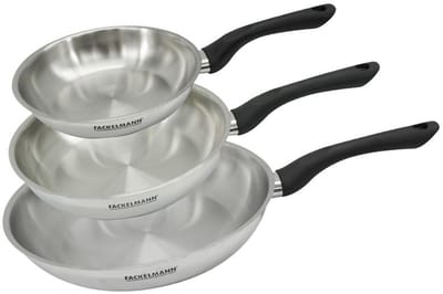 Set 3 pannen 20 24 en 28 cm roestvrij staal Fackelmann Geneva