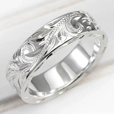 Nieuwe Trendy Gegraveerde Bloem Blad Patroon Vrouwen Wedding Band Ringen Romantische Accessoires voor Lover Veelzijdige Mode-sieraden 8