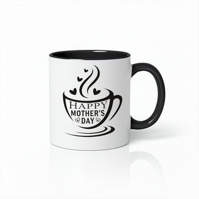 Happy Mother's Day Koffiemok - Uniek Moederdag Cadeau - Luxe Thee Beker - Zwart Wit
