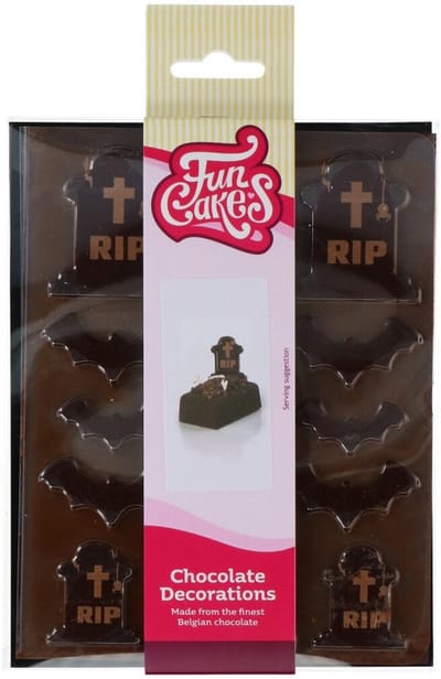 FunCakes Chocolade Decoraties - Halloween Grafstenen - Set/12