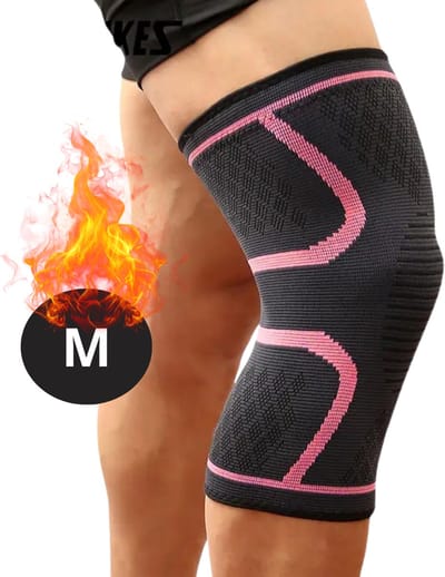 Nivard Kniebrace - Sportbrace Knie - Knee Sleeves - Knee Sleeves Powerlifting - Compressie Knie Brace - Knee Wraps - Knee Support - Dames - Heren - Comfortabel - Roze - Maat M