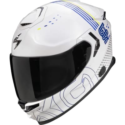 Scorpion EXO-GT SP AIR Techlane Wit Blauw Neon Geel Integraalhelm - Maat 2XL - Helm