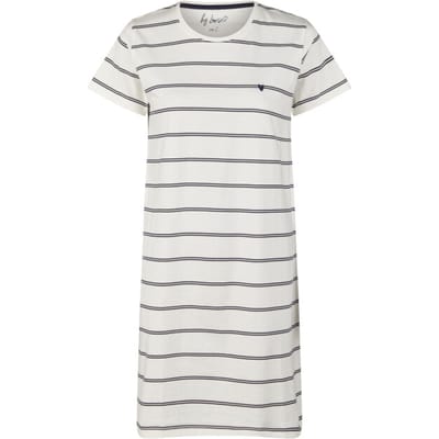 By Louise Dames Nachthemd Korte Mouw Off-White Gestreept - Maat M