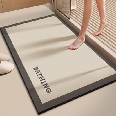 Eenvoudige Diatomeeënaarde Mat Absorberend Vuil Sneldrogend Kan Worden Gesneden Voetmat Huishouden Badkamer Deur Badkamermat 60 * 90cm
