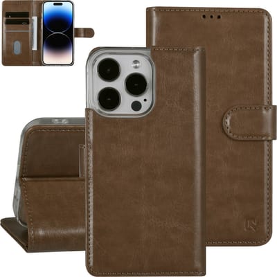 UNIQ Accessory Gouden Book Case Telefoonhoesje voor Apple iPhone 14 Pro - Pu Leer met Bescherming