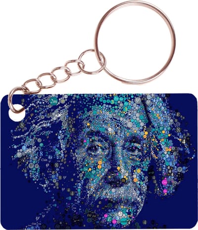 Sleutelhanger 6x4cm - Einstein - Symbolen Natuurkunde