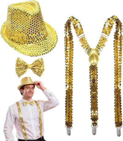 Set van 3 Jazz Danshoeden voor Detective Kostuums - Cosplay Accessoires met Band en Strik voor Carnaval en Themafeesten