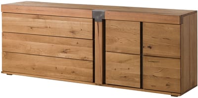 MASSIVMOEBEL24.DE wilde eik / moseik dressoir blank Massief hout 200x45x75 cm (BxTxH) geolied gemonteerd NEW AMSTERDAM volledig massief #16