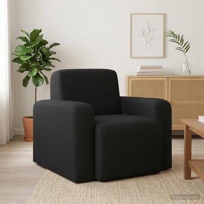 vidaXL - Fauteuil - Zwart - Stof