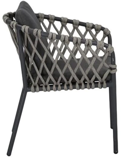 Amalfi dining tuinstoel antraciet aluminium rope