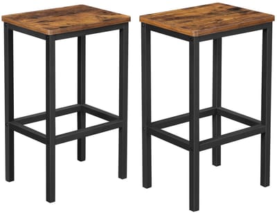 Unyqoos ® Barkrukken Set van 2 voor Keuken, Woonkamer en Eetkamer in Vintage Stijl, 40 x 30 x 65 cm