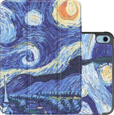 Hoes - Geschikt voor Apple iPad A16/A18 (2022/2025/2026) - 10.9 & 11 inch (10e, 11e & 12e generatie) - Dun & Stevig - Trifold Bookcase - Hard Cover - Hardcover Book Case - Tablet Hoesje - Sterrenhemel