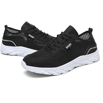 Baskets Grande Taille Homme Mesh Respirant Chaussures de Course Outdoor Décontracté Antidérapant Chaussures Homme Légères Confortables Chaussures Homme 41 noir