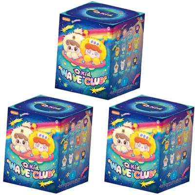 JOTOYS Q Kid Wave Club Mini Vinyl Blind Box Schattige Buitenaardse Pop Tas Bedel Decoratie Sleutelhanger Trendy Speeltje Mystery Box Verrassingscadeau blue