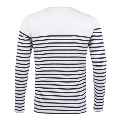 SOLS Heren Matelot Gestreept T-shirt Met Lange Mouwen (Wit/Zwaar)