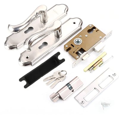 Poignée en Acier Inoxydable Serrure de Porte Mécanique Magnétique de Sécurité Entrée Poignée à Levier pour Chambre Hôtel gray