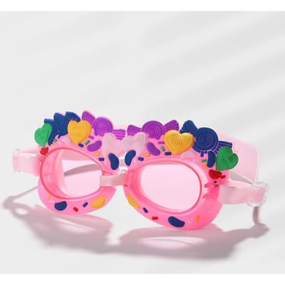 Lunettes de natation pour enfants Charmantes Dessin animé Répulsif à l'eau Anti-buée Lunettes pour piscine Sport nautique Plongée Surf Lunettes avec Bouchons d'oreilles