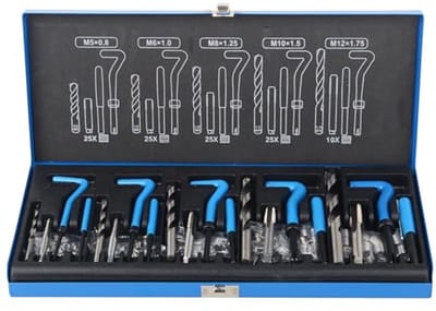 Schroefdraad-reparatieset 131-delig - Boren en Helicoils voor Auto en Motor M5 M6 M8 M10 M12