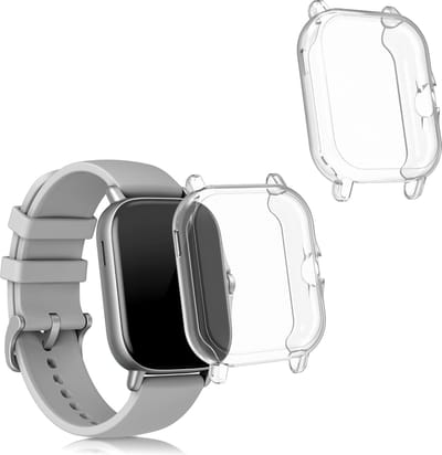 kwmobile 2x smartwatch hoes geschikt voor Huami Amazfit GTS 2 / Amazfit GTS 2e hoesje - Siliconen sporthorloge cover - Activity tracker case in transparant