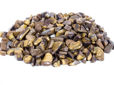 Tijgeroog Trommelstenen Klein (8 - 12mm) - Gepolijst - Voordeelzak van 250gr