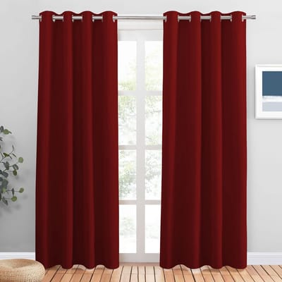 Dailygoods- Gordijnen Verduisterend - Thermische Isolerende Gordijnen - Ooggordijnen - 2 Panelen - 140B x 210H cm - Veiligheidswaarschuwing - Verduisteringsgordijnen