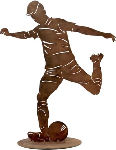 Dream-Living Handgemaakte voetballer roest 40 cm Herinnering - tuin-