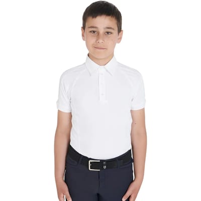 Slim fit concours polo met 4 knopen voor kinderen Equestro
