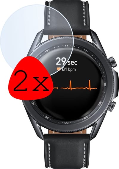 Screenprotector - 2 Stuks Geschikt voor Samsung Galaxy Watch 3 41 mm - Extra Sterk - Tempered Glass - Gehard Glas - Beschermglas Screen Cover - Bescherm Protector voor Smartwatch